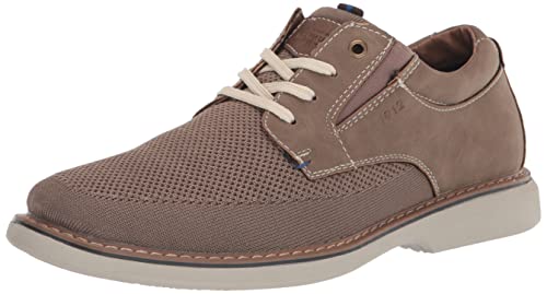 Nunn Bush Men's Otto Plain Toe Knit Oxford Lace Up with Lightweight Sole, Taupe, 12 Wide