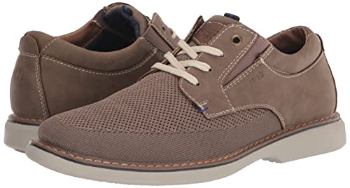 Nunn Bush Men's Otto Plain Toe Knit Oxford Lace Up with Lightweight Sole, Taupe, 12 Wide