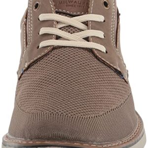 Nunn Bush Men's Otto Plain Toe Knit Oxford Lace Up with Lightweight Sole, Taupe, 12 Wide