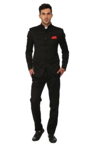 men's ethnic contemporary wedding bandhgala jodhpuri suit set-3 colors available black