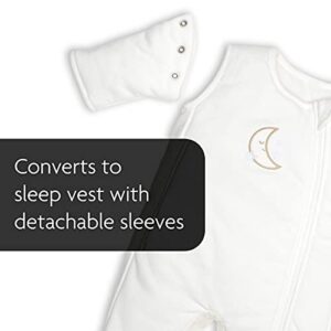 Baby Brezza 2-in-1 Baby Sleepsuit - Unique Swaddle Transition Sleepsuit - Breathable with Mesh Panels - Converts from Sleepsuit to Sleep Vest, 3-6 Months, Cream