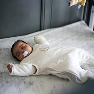 Baby Brezza 2-in-1 Baby Sleepsuit - Unique Swaddle Transition Sleepsuit - Breathable with Mesh Panels - Converts from Sleepsuit to Sleep Vest, 3-6 Months, Cream