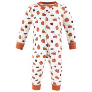 Hudson Baby Unisex Baby Cotton Sleep and Play, Pumpkin Pie, 3-6 Months