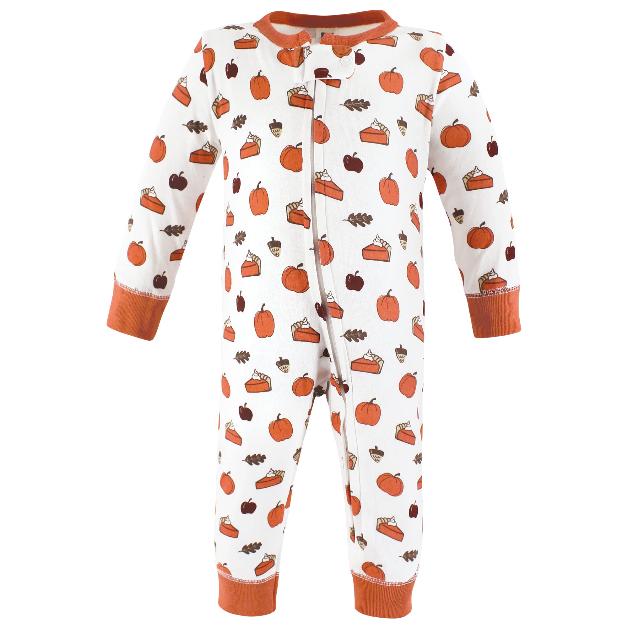 Hudson Baby Unisex Baby Cotton Sleep and Play, Pumpkin Pie, 3-6 Months