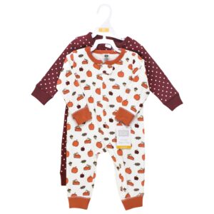 Hudson Baby Unisex Baby Cotton Sleep and Play, Pumpkin Pie, 3-6 Months