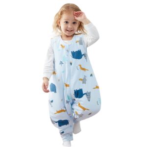 duomiaomiao 1.5 tog toddler sleep sack 36-48 months 100% cotton four season baby sleep sack with feet, breathable comfy toddler wearable blanket