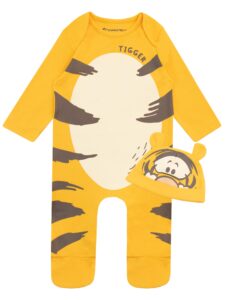 disney baby sleepsuit and hat set winnie the pooh tigger orange 3-6 months