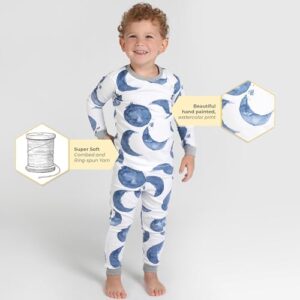 Burt's Bees Baby Baby Boys' Pj Set, Tee and Pant 2-piece Pajamas, 100% Organic Cotton, Autumn Wagons, 3 Years