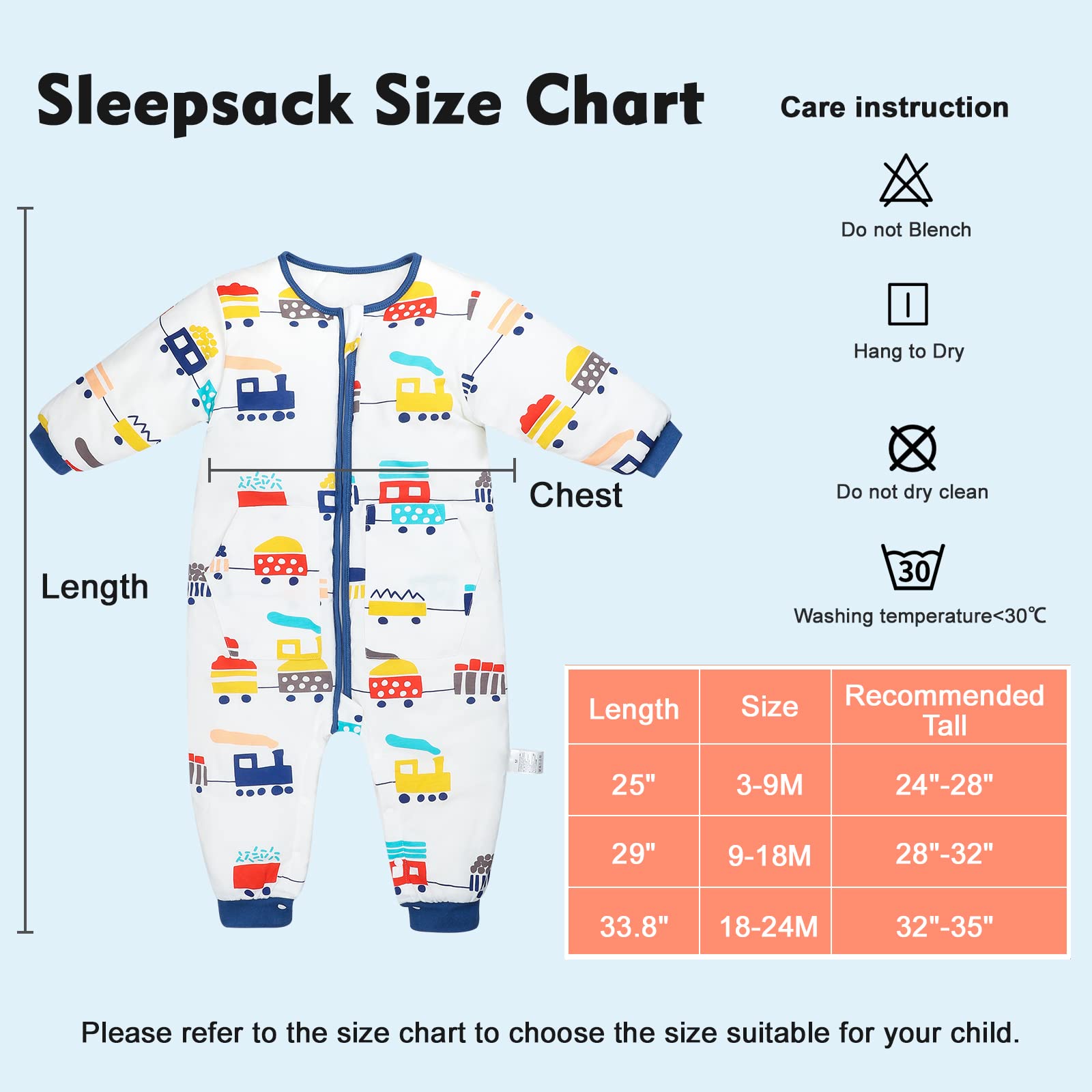 MooMoo Baby Sleep Sack with Feet 2.5 Tog Toddler Sleeping Sack for Winter Warm Wearable Blanket for Baby Cotton 18-24M Strawberry