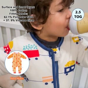 MooMoo Baby Sleep Sack with Feet 2.5 Tog Toddler Sleeping Sack for Winter Warm Wearable Blanket for Baby Cotton 18-24M Strawberry