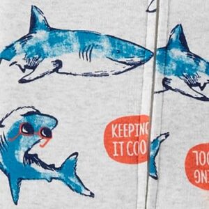 Simple Joys by Carter's Baby Boys' 3-Pack Snug Fit Footed Cotton Pajamas, Sea Life/Shark/Tie Dye, 3T