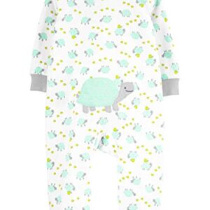 Simple Joys by Carter's Baby Neutral 2-Pack Cotton Footed Sleep and Play, White Bear/Turtle, 3-6 Months