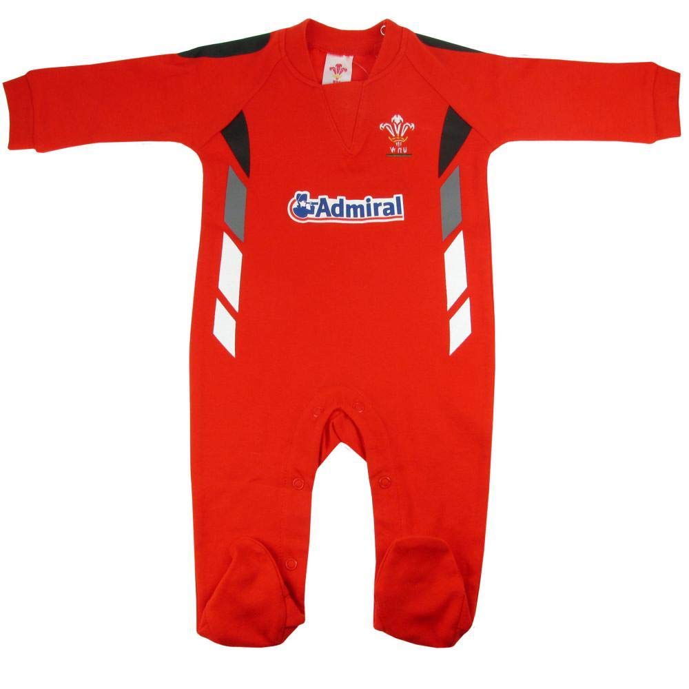 Wales RU Baby Sleepsuit (12-18 Months) (Red)