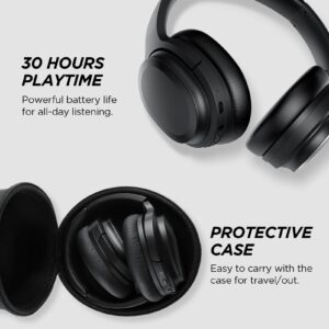 Tapaxis Hybrid Active Noise Cancelling Headphones Wireless Over Ear Bluetooth Headphones Wireless Headphones Noise Canceling with Deep Bass, Clear Calls, Comfortable Fit, 30H, Bluetooth 5.2, Black