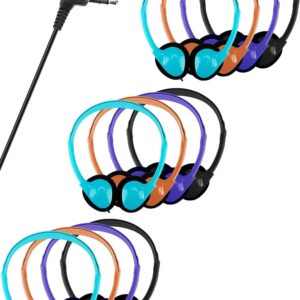 QWERDF Classroom Headphones Bulk 12 Packs Earphones in 4 Colors for Kids Teens College Students in Classes Libraries or Home (12 Pack, 4 Colors)