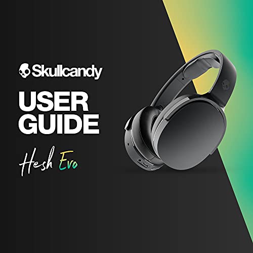 Skullcandy Hesh Evo Wireless Headphones with Charging Cable, 36 Hr Battery, Microphone, Works with iPhone Android and Bluetooth Devices - True Black