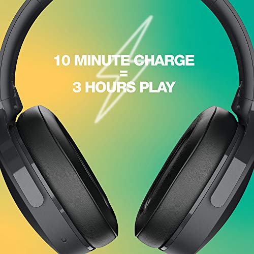 Skullcandy Hesh Evo Wireless Headphones with Charging Cable, 36 Hr Battery, Microphone, Works with iPhone Android and Bluetooth Devices - True Black