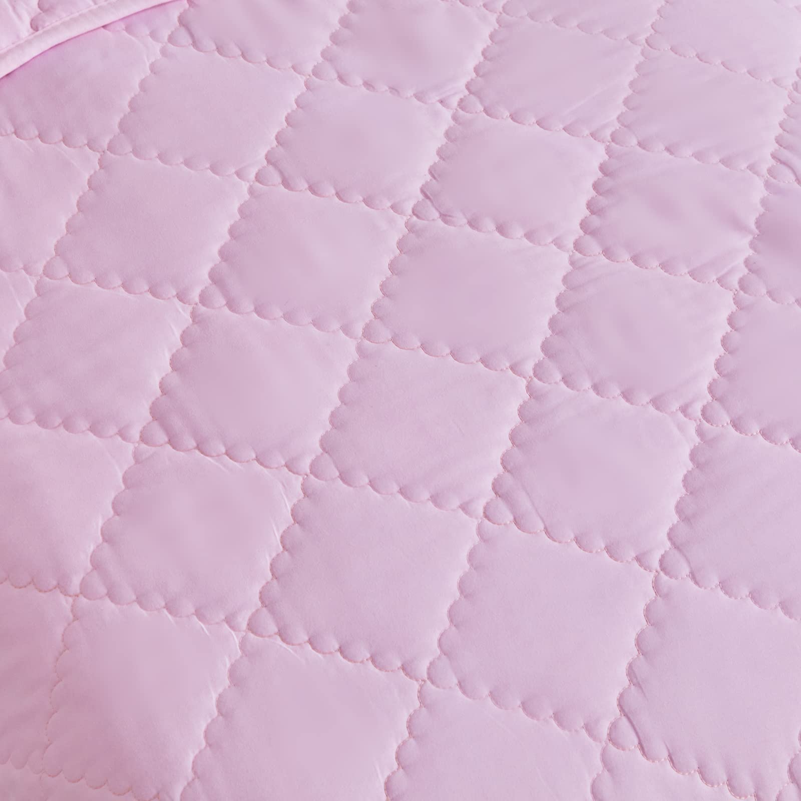 Pink Quilted Toddler Bedding Set 4 Pieces Summer Toddler Bed Quilt Set Includes Toddler Size Bedspread, Flat Sheet, Fitted Sheet and Pillowcase