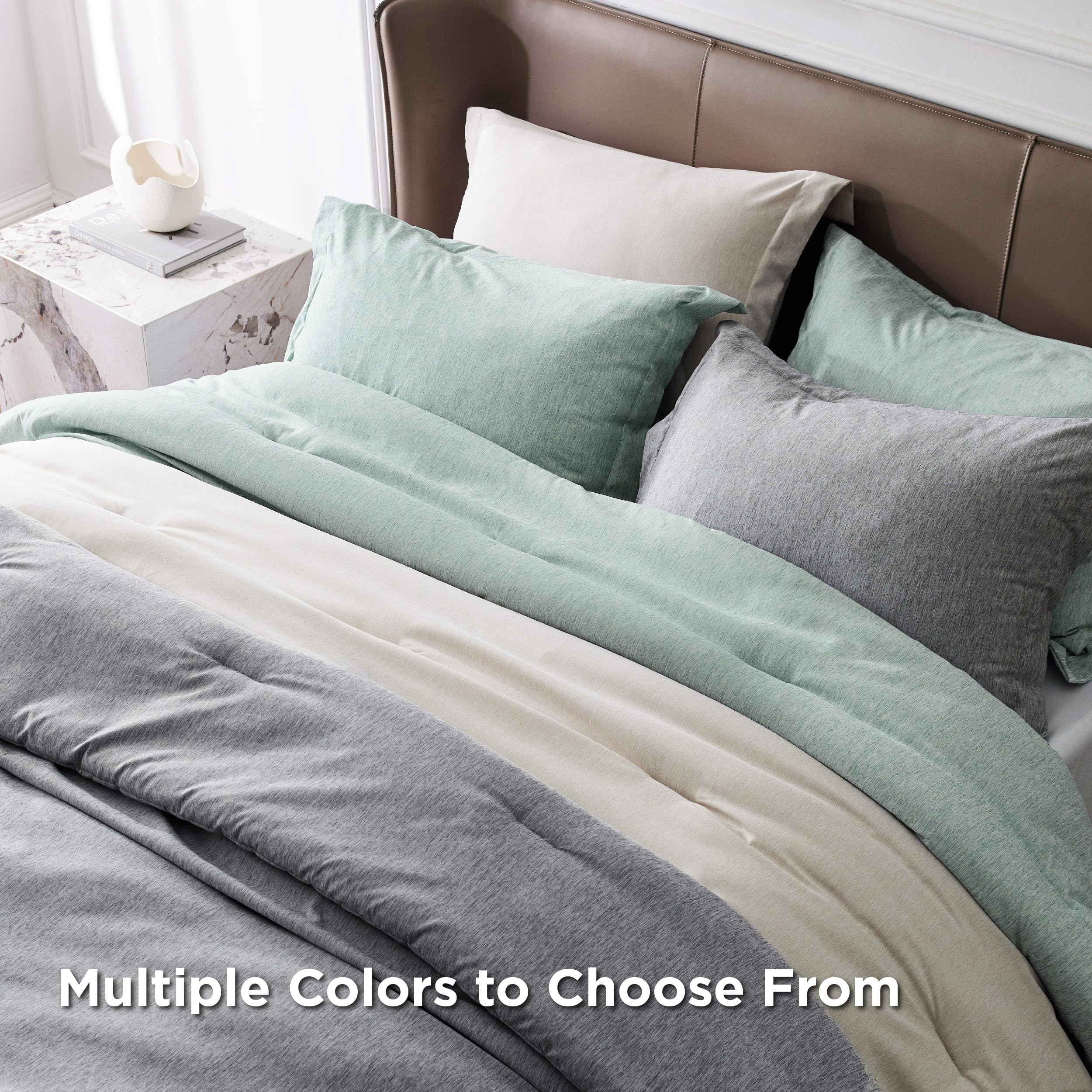 Bedsure Full Comforter Set - Sage Green Full Size Comforter, Soft Bedding for All Seasons, Cationic Dyed Bedding Set, 3 Pieces, 1 Comforter (82"x86") and 2 Pillow Shams (20"x26"+2")