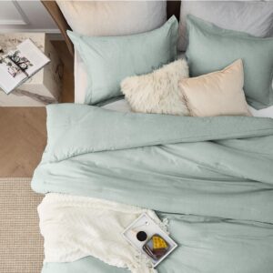 Bedsure Full Comforter Set - Sage Green Full Size Comforter, Soft Bedding for All Seasons, Cationic Dyed Bedding Set, 3 Pieces, 1 Comforter (82"x86") and 2 Pillow Shams (20"x26"+2")