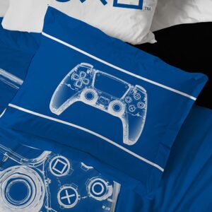 PlayStation X-Ray Gamer 7 Piece Full Size Bed Set - includes Comforter & Sheet Set - Super Soft Kids Bedding Fade Resistant Microfiber (Official Product)