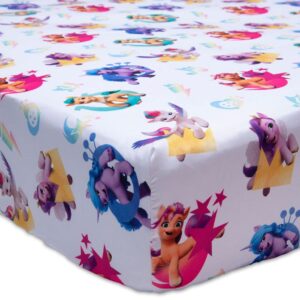 My Little Pony 4 Piece Toddler Bedding Set - includes Quilted Comforter, Fitted Sheet, Top Sheet, and Pillow Case Character Design for Toddler Bed