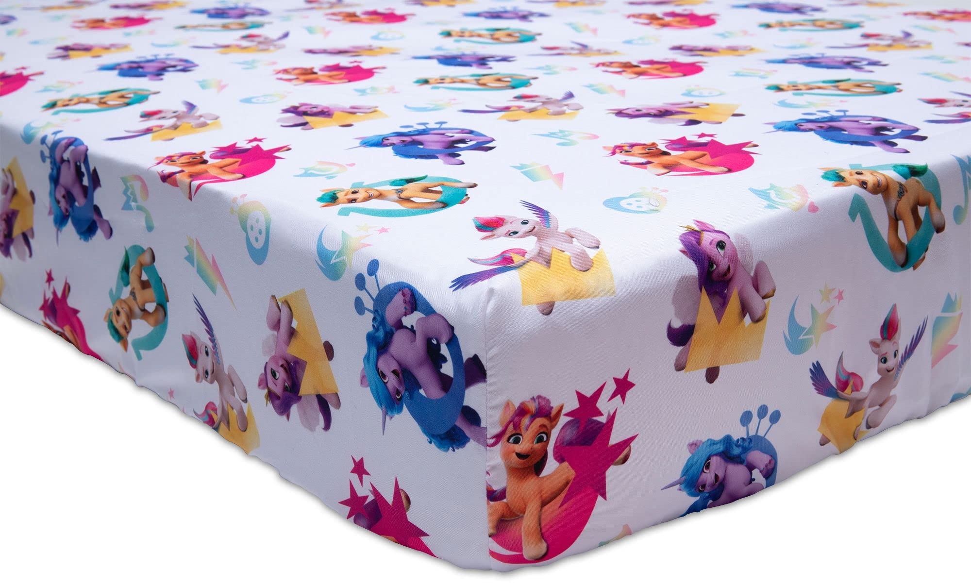 My Little Pony 4 Piece Toddler Bedding Set - includes Quilted Comforter, Fitted Sheet, Top Sheet, and Pillow Case Character Design for Toddler Bed