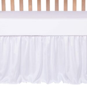 Trend Lab Simply White 3 Piece Crib Bedding Set, Sewn with Elegant Ruching, includes Quilt, Fitted Crib Sheet and Skirt