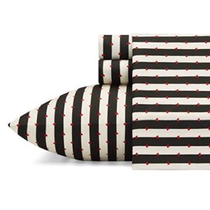 betsey johnson - twin sheets, soft & lightweight bedding, fade & wrinkle resistant (wonderland stripe, twin)