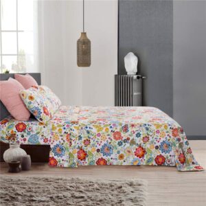 Bedlifes Twin Sheets Set Ultra Soft Breathable Silky Flower Bed Sheets Deep Pocket 100% Microfiber Bedding Sheets 3 Piece Twin Size Floral Spring