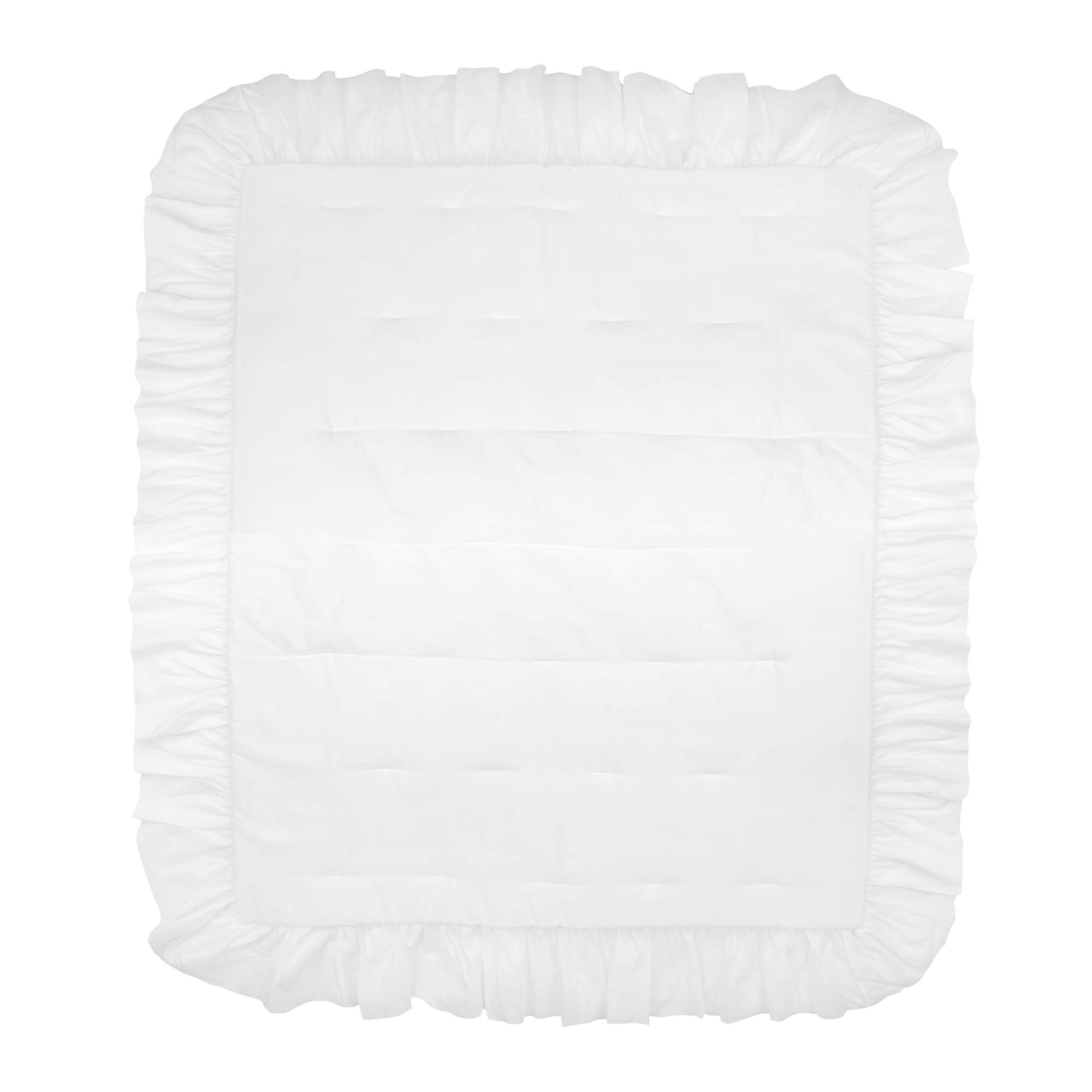 Lambs & Ivy Signature White Cotton Sateen Ruffle Baby/Toddler Quilt