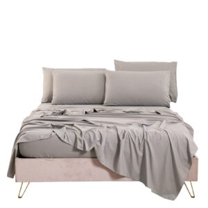 bedlifes king sheet set- cooling sheets-ultra soft-silky-breathable-deep pocket- 1800 series bedding set microfiber- grey bed sheets king size 4 pieces