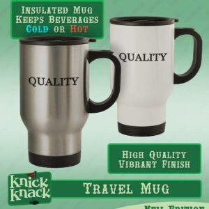 Knick Knack Gifts got bedding? - 14oz Stainless Steel Travel Mug, Silver