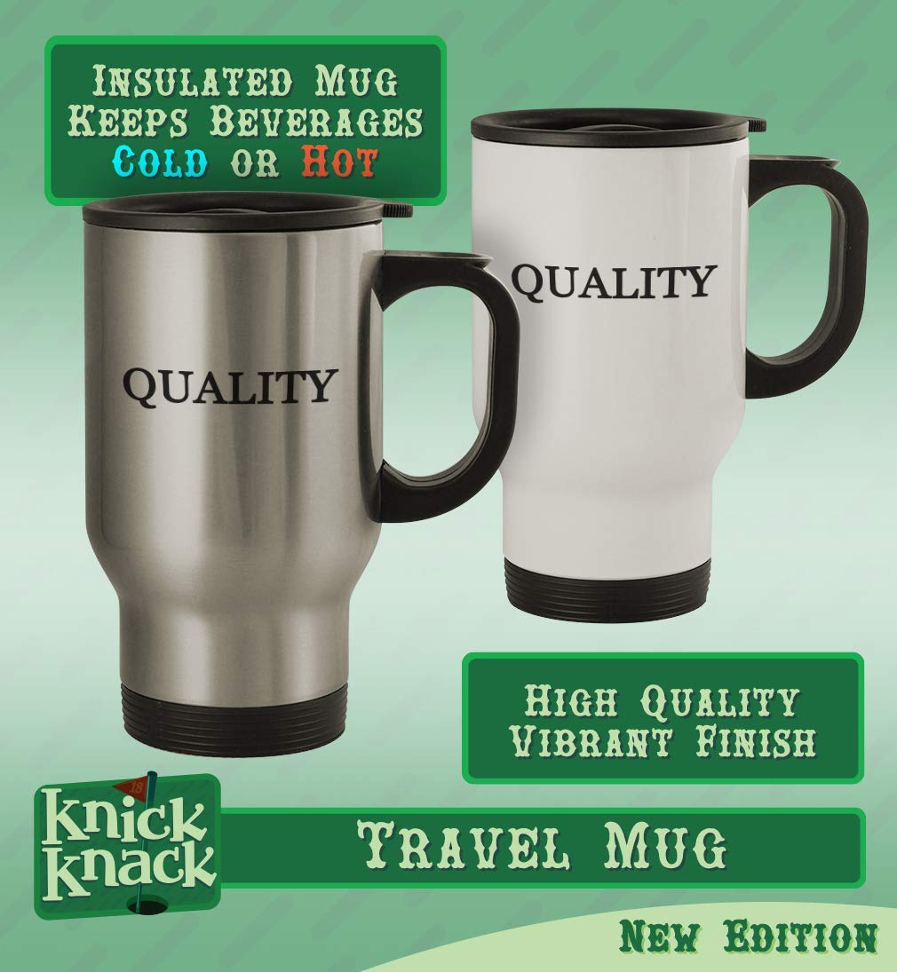 Knick Knack Gifts got bedding? - 14oz Stainless Steel Travel Mug, Silver