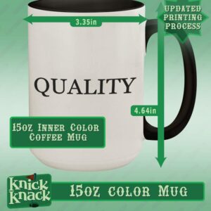 Knick Knack Gifts got bedding? - 15oz Ceramic Colored Handle and Inside Coffee Mug Cup, Black