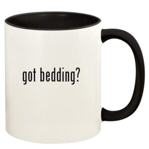 Knick Knack Gifts got bedding? - 11oz Ceramic Colored Handle and Inside Coffee Mug Cup, Black