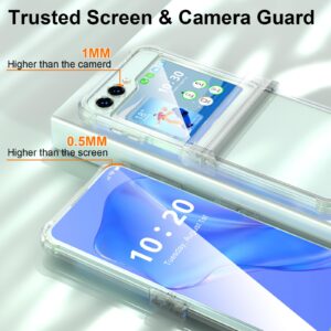 Designed for Galaxy Z Flip 5 Case with Hinge Protection,Samsung Flip 5 Full Cover Shockproof Slim Phone Protection Case Clear for Z Flip 5 5G(2023)-Clear