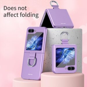 Kowauri for Samsung Galaxy Z Flip 5 5G Case with Ring,Slim Anti-Fall Shockproof Protective Phone Cover Case for Samsung Galaxy Z Flip 5 5G 2023 (Purple)