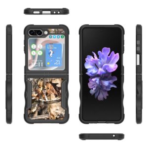 CoverON Heavy Duty Designed for Samsung Galaxy Z Flip5 Case, Rugged Military Grade A Hard Plastic Hybrid TPU Rubber Grip Protective Rigid Armor Cover Fit Samsung Galaxy Z Flip 5 Phone Case - Camo