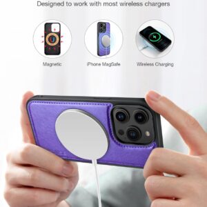 OCASE for iPhone 15 Pro Detachable Wallet Case with Card Holder, [2 in 1] PU Leather Flip Folio Case with RFID Blocking Magnetic Stand Removable Shockproof Phone Cover 6.1 Inch, Purple