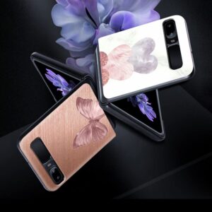 Gold Pink Rose Glitter Hearts Luxury Black Hard Case for Samsung Z Flip 3 Z Flip 4 5G Phone Case,Z5,for Z Flip 3 5G