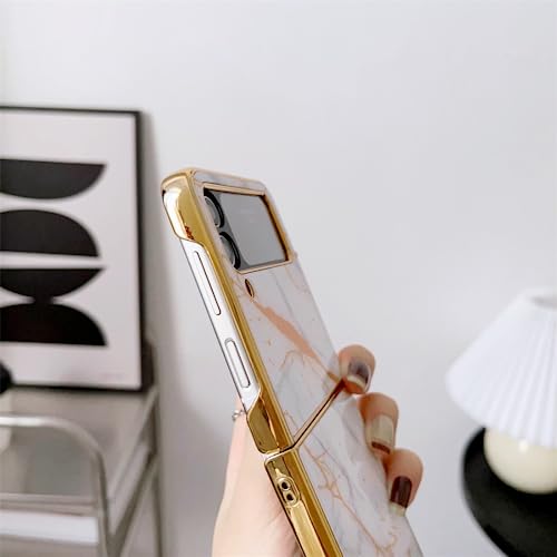 Marble Pattern Hard PC Tempered Glass Phone Case for Samsung Galaxy Z Flip 4 3 Flip4 Flip3 5G Protective Cover,Z5,for Z Flip 3