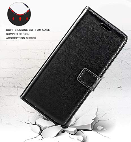 Shantime for Crosscall Core-Z5 Case, Premium PU Leather Magnetic Flip Case Cover with Card Holder and Kickstand for Crosscall Core-Z5 (6.08”) Black