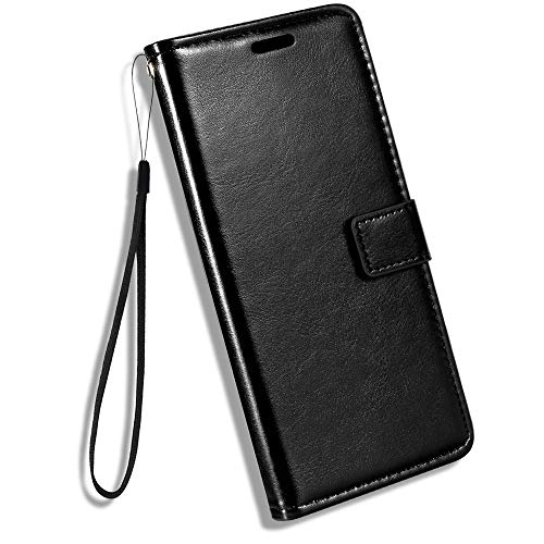 Shantime for Crosscall Core-Z5 Case, Premium PU Leather Magnetic Flip Case Cover with Card Holder and Kickstand for Crosscall Core-Z5 (6.08”) Black