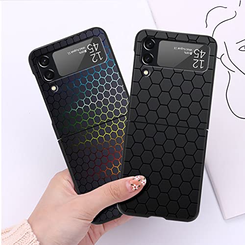 HANASE Black Carbon Fiber Phone Case for Samsung Galaxy Z Flip 3 5G Z Flip 4 ZFlip3 ZFlip zflip Flip4 ZFlip4,Z5,for Z Flip 3 5G