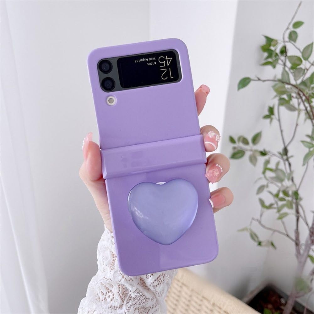 Cute Love Heart Stand Phone Case for Samsung Galaxy Z Flip 4 3 ZFlip3 zflip4 Hard Cover Holder Solid Shell Bracket,Z5,for Z Flip 4