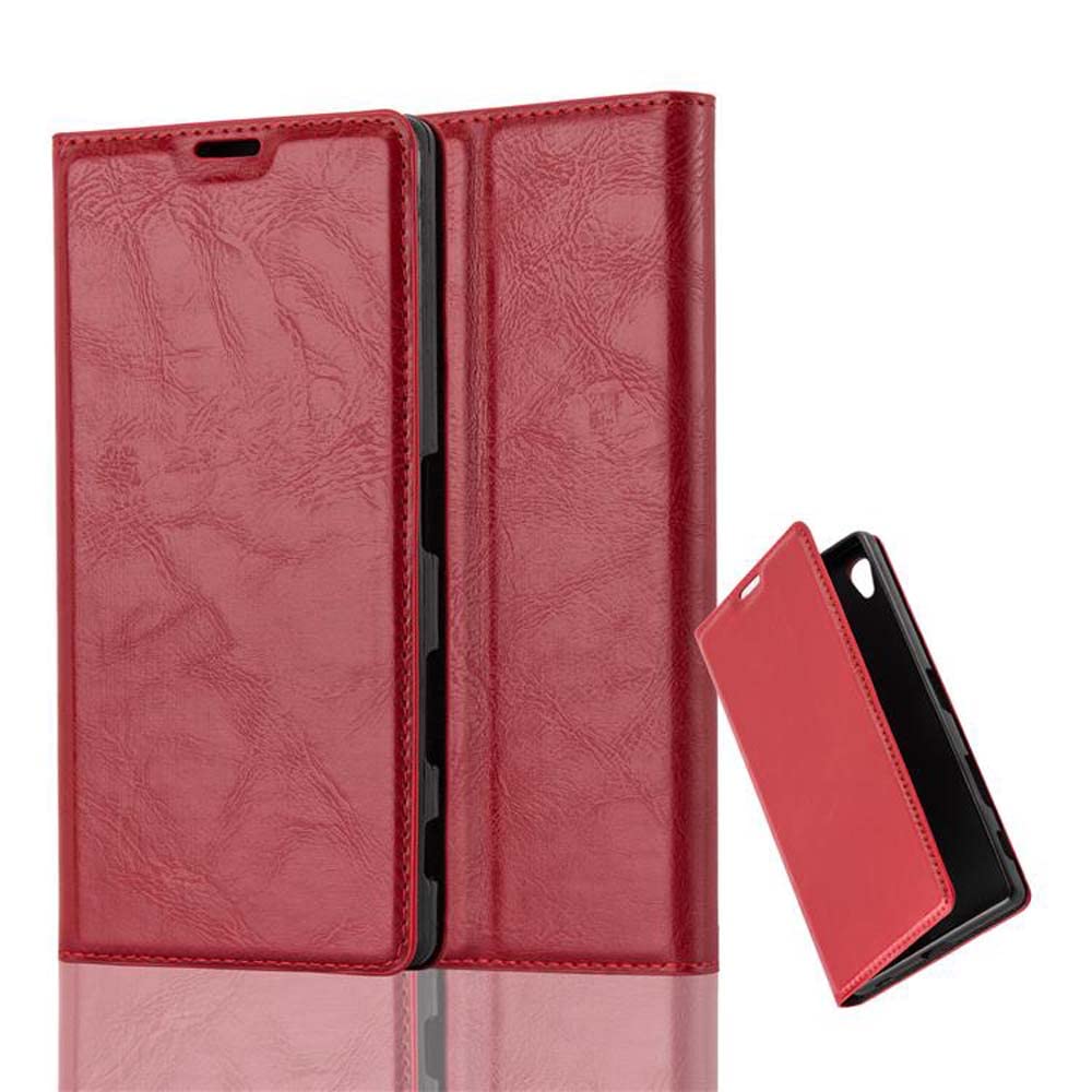 Cadorabo Book Case Compatible with Sony Xperia Z5 Premium in Apple RED - with Magnetic Closure, Stand Function and Card Slot - Wallet Etui Cover Pouch PU Leather Flip