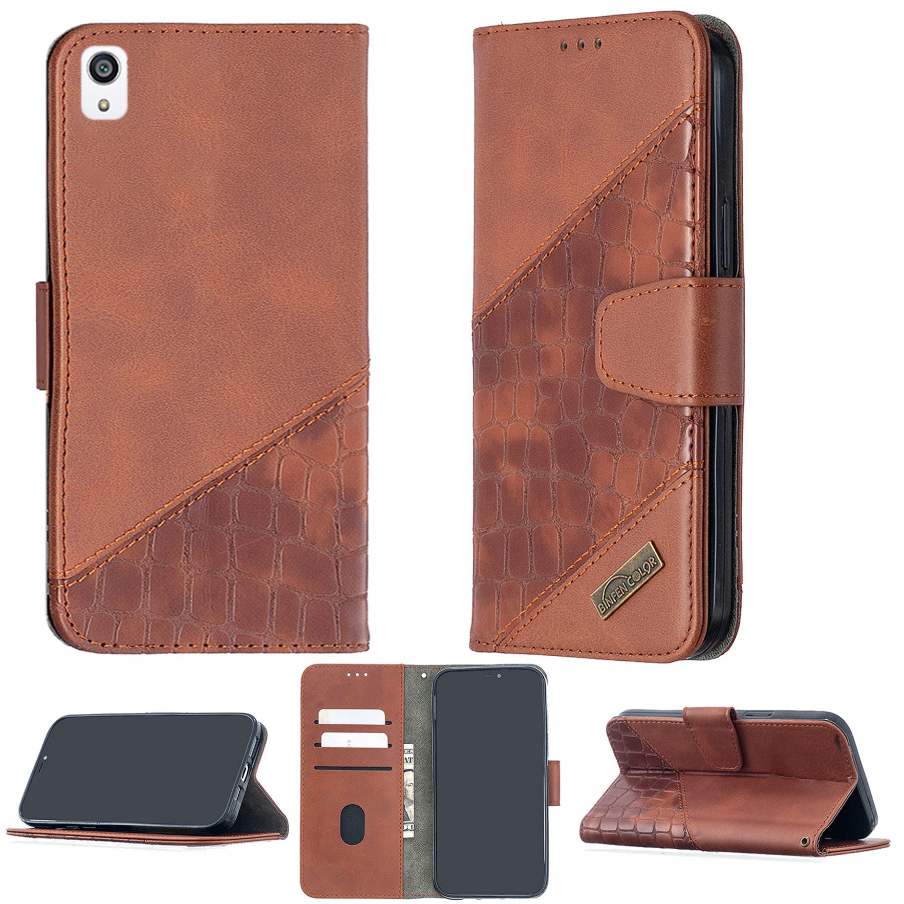 Case for Sony Xperia Z5 Premium Case Compatible with Sony Xperia Z5 Premium Phone Case Flip Stand Cover Stitching Style Wallet Case Brown