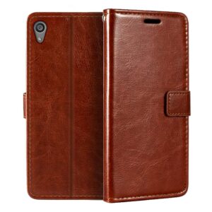 Shantime Sony Xperia Z5 Premium Wallet Case, Premium PU Leather Magnetic Flip Case Cover with Card Holder and Kickstand for Sony Xperia Z5 Premium Brown