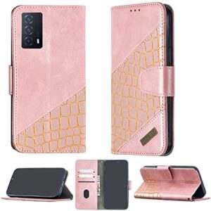 DIWOR Flip Stand Case Compatible for Vivo Iqoo Z5 Phone Case Cover PU Leather Kickstand Magnetic Wallet Case BF439-FEN